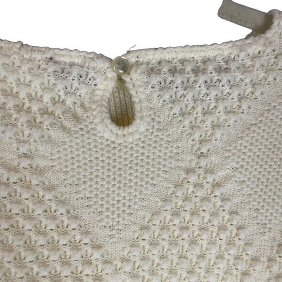 Vintage Pigalle cream knubby long sleeve feminine sweater - Picture 5 of 8